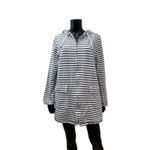 J.Jill 100% Cotton Striped Zip Hoodie Jacket Size M White Navy Long Sleeve Size M Photo 1