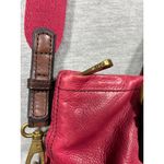 Fossil  Explorer‎ Tote Dark Pink Leather Foldover Crossbody Purse Photo 11