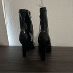 Shiny Vegan Leather Zipper Heel Bootie Black NIB sz 6 Cosplay Night Out Costume Photo 3