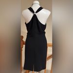 Amanda Smith Black/Shimmer MidiDress Rhinestone Jewel In Back. Sz 12 Zip On Side Photo 4