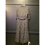 Kiyonna Screen Siren Lace evening Gown Drape V Neck 3/4 Sleeve Twilight Grey 2 Gray Size 18 Photo 2