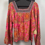 One World  | Pink and Orange Paisley Blouse Photo 0