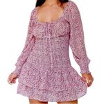 Princess Polly  Carrillo Floral Mini Dress Size 2 Long Sleeve Smocked Tiered Boho Photo 0