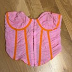 Urban Outfitters  Corset Top Pink and Orange Lace Up Size Medium Photo 1