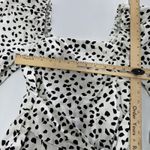 River Island  Dress Womens 4 US White Black Printed‎ Puff Sleeve Mini Photo 6