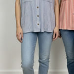 SO (2) Ladies vertical stripe button down shirt size Small Photo 0