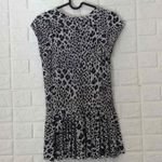 Rebecca Taylor  snow leopard cap sleeve peplum top stretchy‎ women's size S Photo 3