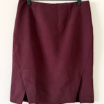 White House | Black Market  Pencil Skirt with Front Slit in Burgundy Size 8 Photo 0