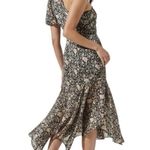 ASTR  the Label Women Black Ivory Santorini Floral One Shoulder Midi Dress Size M Photo 1