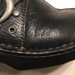 B.O.C. Women’s Black Leather Grommet Strap Heeled Clogs Size 8 Photo 5