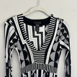 Custo Barcelona BLACK AND WHITE  ABSTRACT DESIGN‎ LONG SLEEVE SHEER MIDI DRESS Photo 7