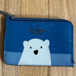 Kate Spade arctic friends polar bear leather L-zip card holder wallet key ring Photo 7