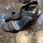 Splendid Black Leather Ankle Strap Block Heel Shoes Size 9.5 Photo 1