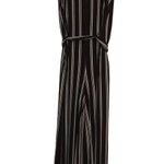 Max Studio Black Striped Wide Leg Flowy Belted Sleeveless Jumpsuit Sz S Photo 1