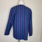 Vintage Striped Turquoise Purple Blue Wool Blazer Medium? Photo 1