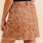 Paige EUC Aideen Raw Hem Denim Skirt Bronze Viper Print Size 25 Retail @ $128.00 Photo 1