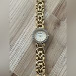 Wittnauer Longines Ladies Watch Rare Crystal Embellishments Gold Weave Bracelet Photo 3