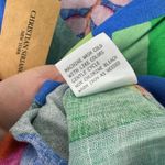 Christian Siriano Linen Blend Top Womens Medium Blue Resort Vacation Tropical Photo 4