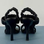 Gianni Bini Vanya Scrunched Square Toe Black Leather Heels Photo 5