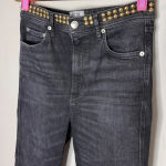 AGOLDE  Roxanne Super High Rise Skinny Jeans Studded Highway Black Denim‎ Size 29 Photo 7