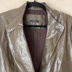 Drew  brown faux leather blazer jacket Photo 1