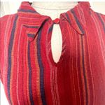 Monteau red striped collared sleeveless top Photo 5