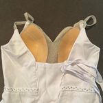 Women’s White Wedding Dress Leg Slit Silver Beading Corset Back Size 2 NEW White Photo 8