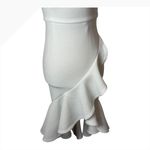 Hello Molly  White Hard To Be Cool Midi Dress Ruffle Spaghetti Strap Square Neck Photo 4