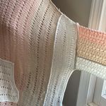 POL Blush Coral Stripe Loose Crochet Sweater - size small Photo 9