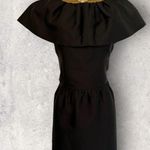 Reiss  UK 6 US 2 Party Dress Boho Festival Chic Party Black  Metallic Boatneck Photo 1