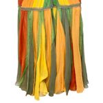 NWT Mandalay Multicolor Silk Beaded Pleated Mermaid Maxi Long Evening Gown Sz 4 Green Photo 4