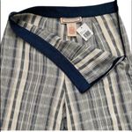 Flying Tomato Pants Wide Leg Blue Taupe Striped High Waisted Palazzo Small NWT Photo 7