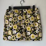 Motel Rocks Motel Ima Yellow Black Retro Floral Print Mini Skirt S Photo 5