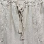 Westport NEW Tan Khaki Linen Drawstring High Waist Cropped Pants Size 8 Photo 4