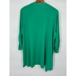 Susan Graver Womens 2X Green Liquid Knit Open Cardigan Ruched Sleeve Travel Photo 3