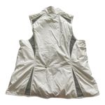 Athleta  39917 White Puffy Vest w/ Gray Trim Front Zipper Size XL EUC #1228 Photo 5