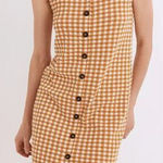 Madewell NEW Jacquard Button-Front Mini Dress in Gingham Check, L Photo 0