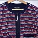 Talbots Woven Blue Red White Striped Cotton Blend Blazer Jacket Size XL P NEW Photo 4