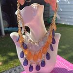 Charming Charlie  Elegant Multi-strand Gold Necklace multicolor + earrings set Photo 2