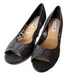 American Eagle  Women’s Open Toe Wedges Black Size 11 4” Wedge Heel NWOT. Photo 0