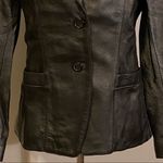 Vintage NYC Whet Blu 90's Y2K Black Leather Jacket‎ Made in Pakistan Small Photo 2