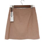 1. State  Tan Plaid Mini Skirt Thigh Slit Preppy Clueless 60s 90s Y2K Size 12 New Photo 3