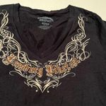 Leesburg Bikefest Women Size Medium Black Short Sleeve Shirt Fitted Biker V Photo 1