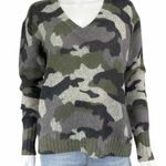 360 Cashmere Green and Gray Camo Print Knit Sweater - Size XS. Photo 1
