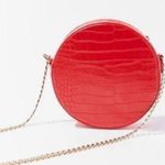 Forever 21 Red Faux Snakeskin Circle Crossbody NWOT Photo 0