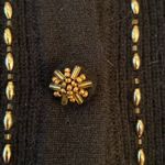 Marisa Christina Lambswool Rabbit Hair Crew Neck Gold Beaded Cardigan SMALL Black Photo 3