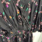 AFRM Channa Ruched Neck Floral Printed Black Long Photo 3