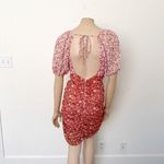 Free People [] Tessa Floral Puff Sleeve Ruched Open Back Mini Dress Size Large L Photo 2