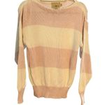J.Crew Cream & Pink Crew Neck Sweater Sz S Vintage Photo 1