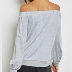 Lumière New Off The Shoulder Sweatshirt Bardot Sweat Top Heather Gray Photo 3
